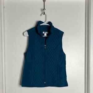 Christopher & Banks Blue Quilted Vest